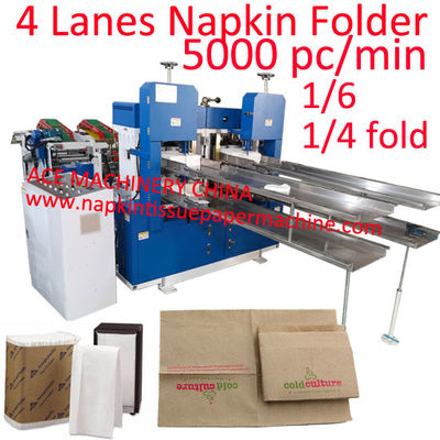 High Speed Multi Size Paper Napkin Machine With 4 Decks Double Embossing And Double Jumbo Rolls