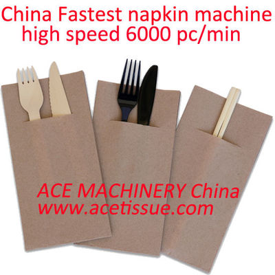 Pocket Style Paper Napkin Machine With Advanced Technology To Put Folk And Knife