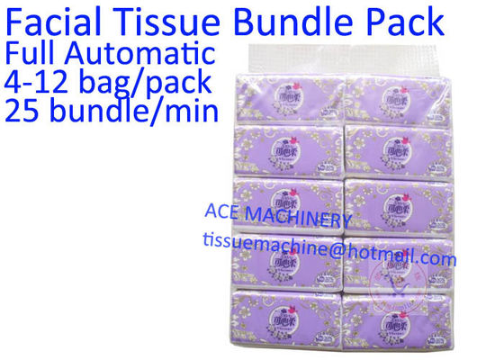 Full Automatic 12 Bags / Pack Facial Tissue Packing Machine