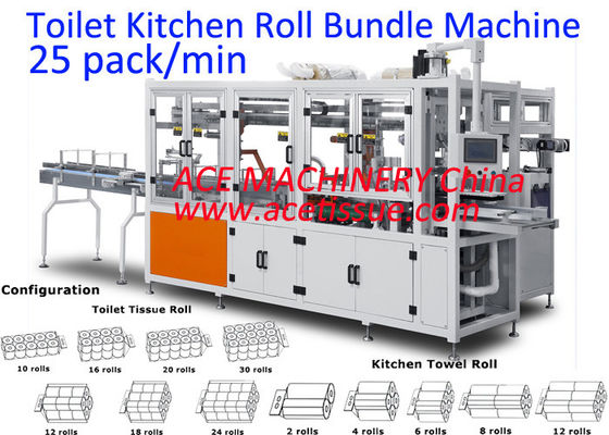 Vollautomatische Toilettenpapiertücherverpackungsmaschine für 380V 50Hz-Stromversorgung