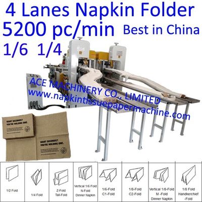 Hochgeschwindigkeits-5200 Weg-automatische Papierserviette Pc/Min 4, die Seidenpapier-Servietten-Maschine der Maschinen-300x300mm herstellt