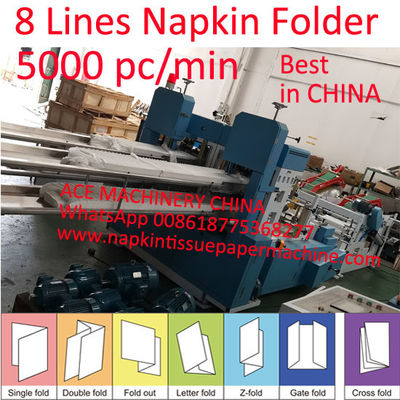 Falten-Papierservietten-Maschine der Italien-Entwurfs-harten Beanspruchung 4 mit 4 Blatt/Minute der Weg-5000